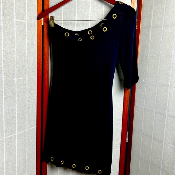 Tilted Ribbed Jersey Henley Dress - Picture 2 of 6